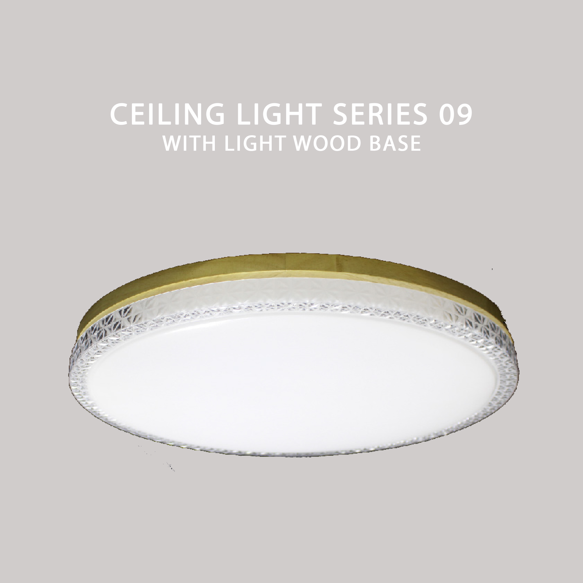 COVER WITH WOOD Ceiling Light Series 09 With Light Wood Base - Image 1